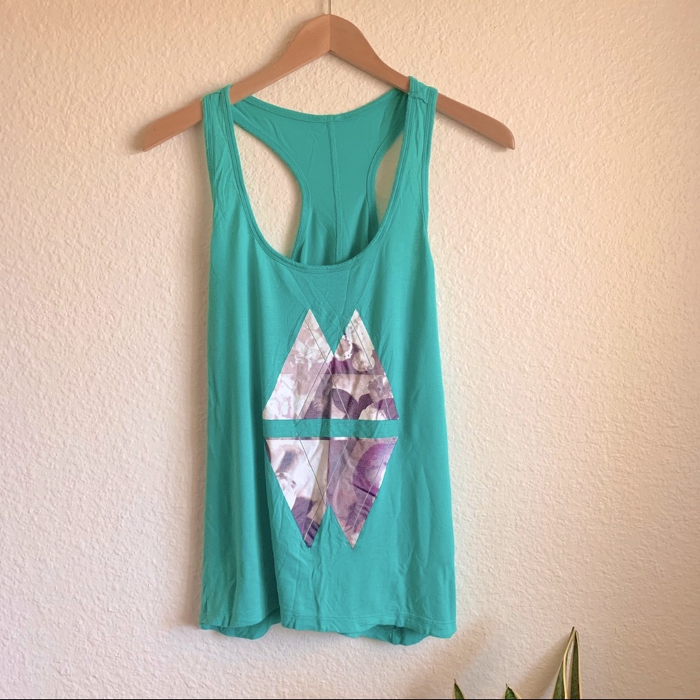 Aspire Women’s Geometric Teal Workout Tank